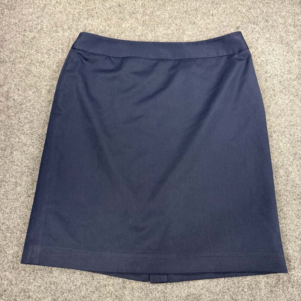 Anne Klein AK Anne Klein Stretch Navy Blue Pencil Skirt Size 14